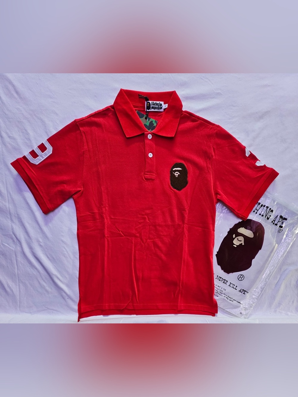 Bape Ape Red Polo Shirt